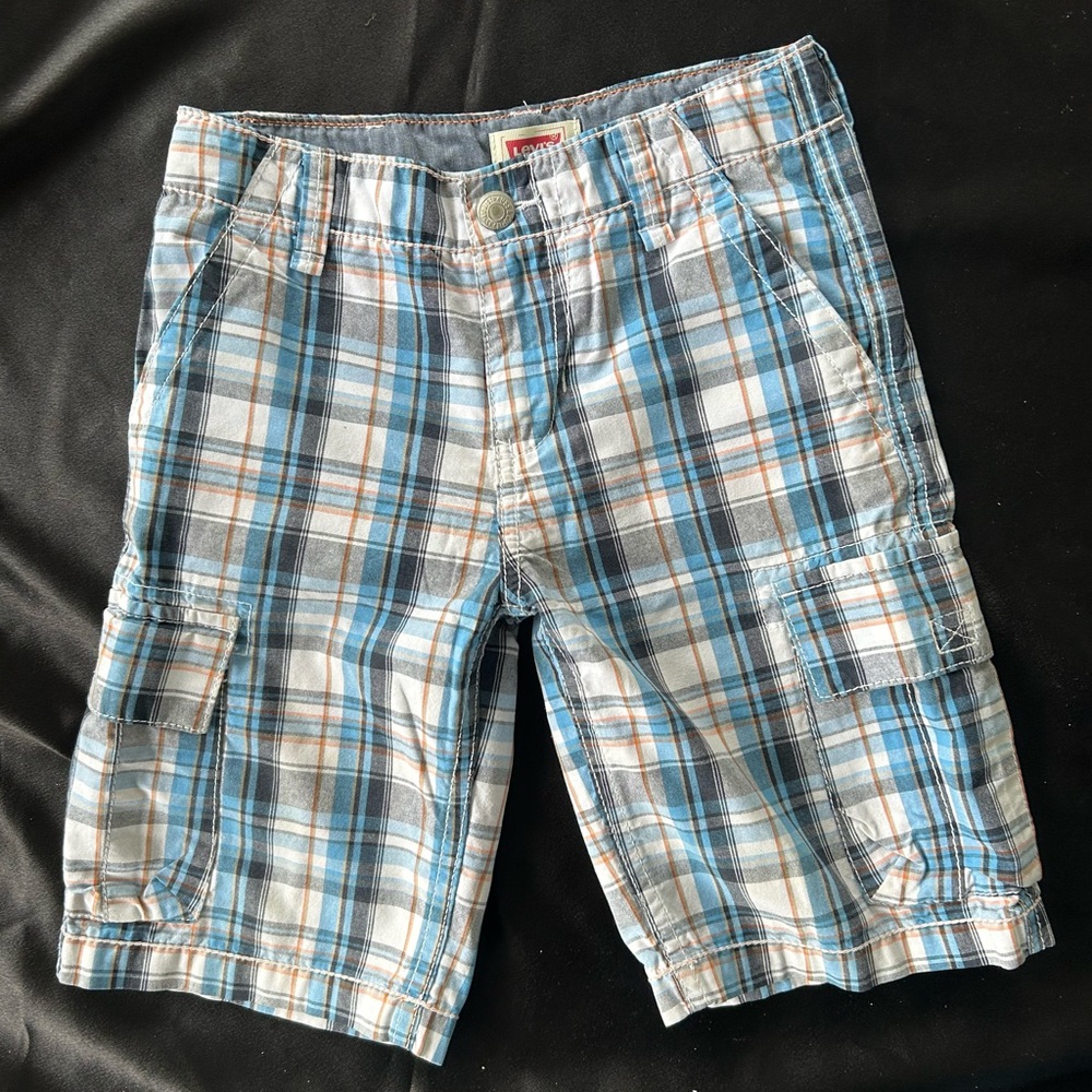Levi's Blue and White Checkered Shorts